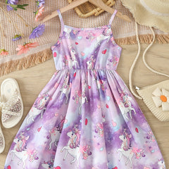Dreamy Tie Dye Unicorn Cami Dress for Girls