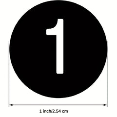 Consecutive Number Stickers 1-50 2.54 cm Self-Adhesive Decal Waterproof Labels