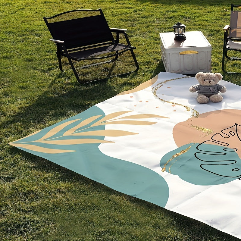 Waterproof Abstract Flower Print Picnic Mat