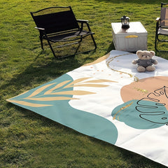 Waterproof Abstract Flower Print Picnic Mat