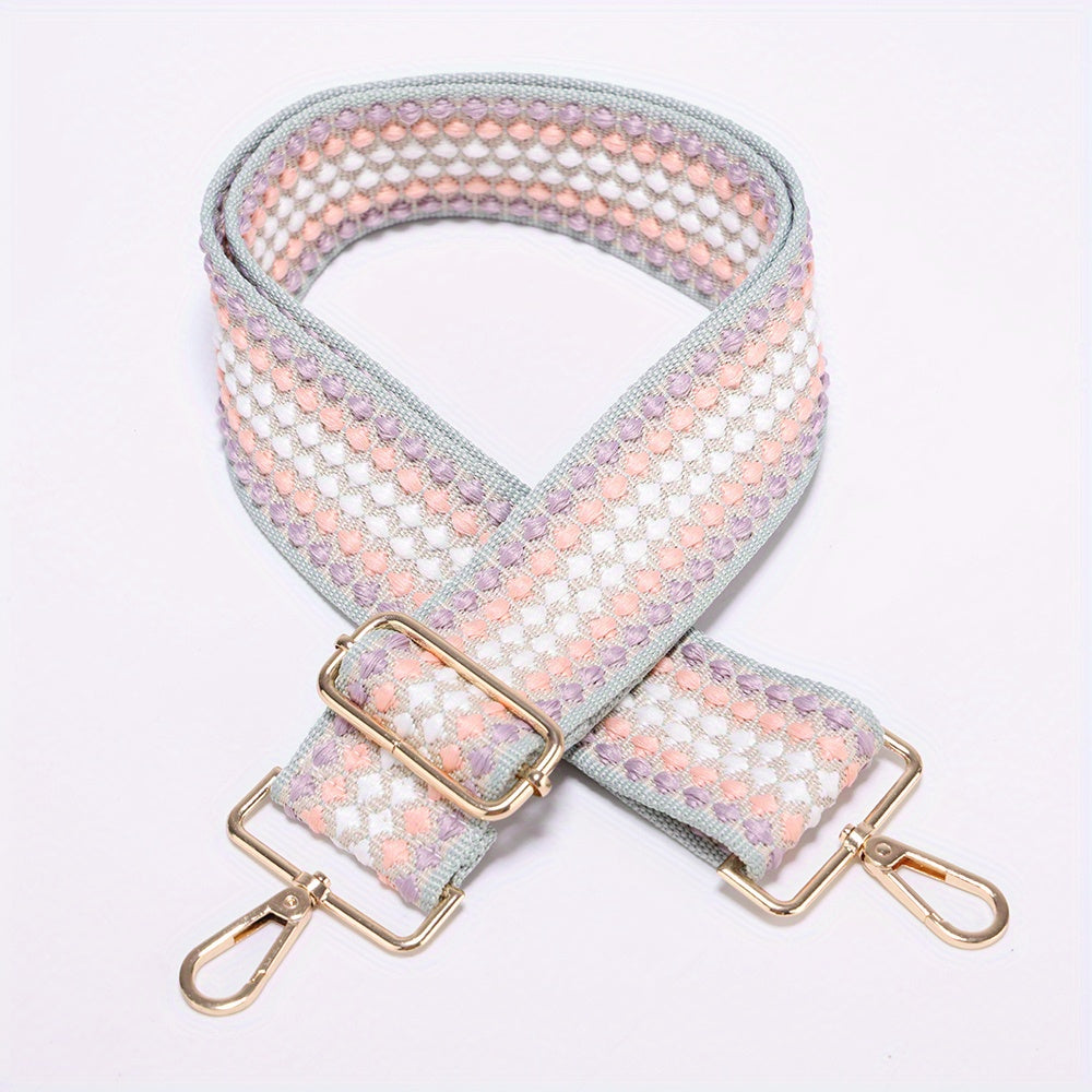 Colorblock Pattern Bag Strap Lightweight Adjustable Travel Accessories