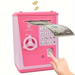 Kids Fingerprint Security Bank ATM Real Money Savings Gift