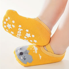 3 Pairs Cartoon Animal Knit Floor Socks for Toddler Baby Boys/Girls