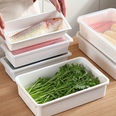 Large Plastic Refrigerator Storage Box With Drain Clapboard