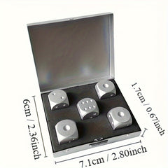 5pcs Aluminum Alloy Metal Dices Table Game Dice Poker Games Dice Set