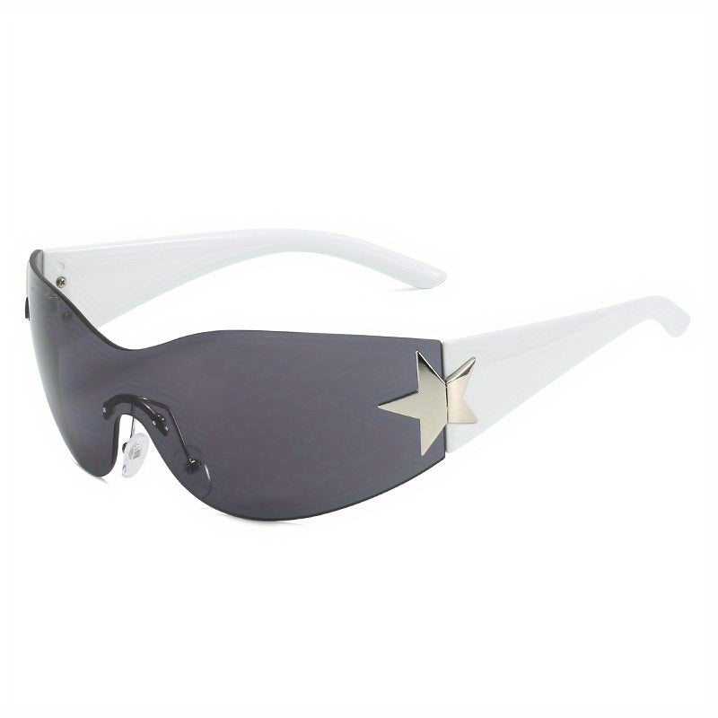 Pentagram Pattern Rimless Sunglasses for Men
