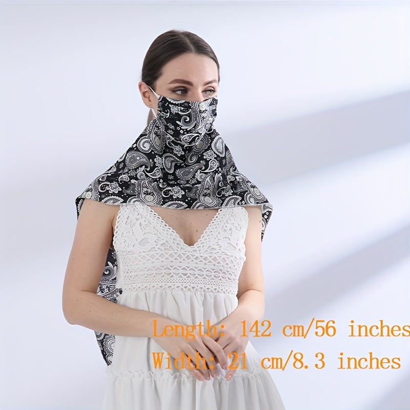 Paisley Print Sunscreen Face Scarf Mask & Neck Gaiter for Outdoor Cycling