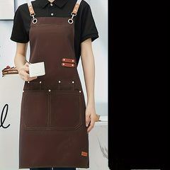 Canvas Waterproof Dining Apron With Pockets for Coffee Bars and Restaurants