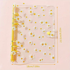 A5 A6 PVC Transparent Daisy Notebook 6 Hole Loose Leaf Shell Journal