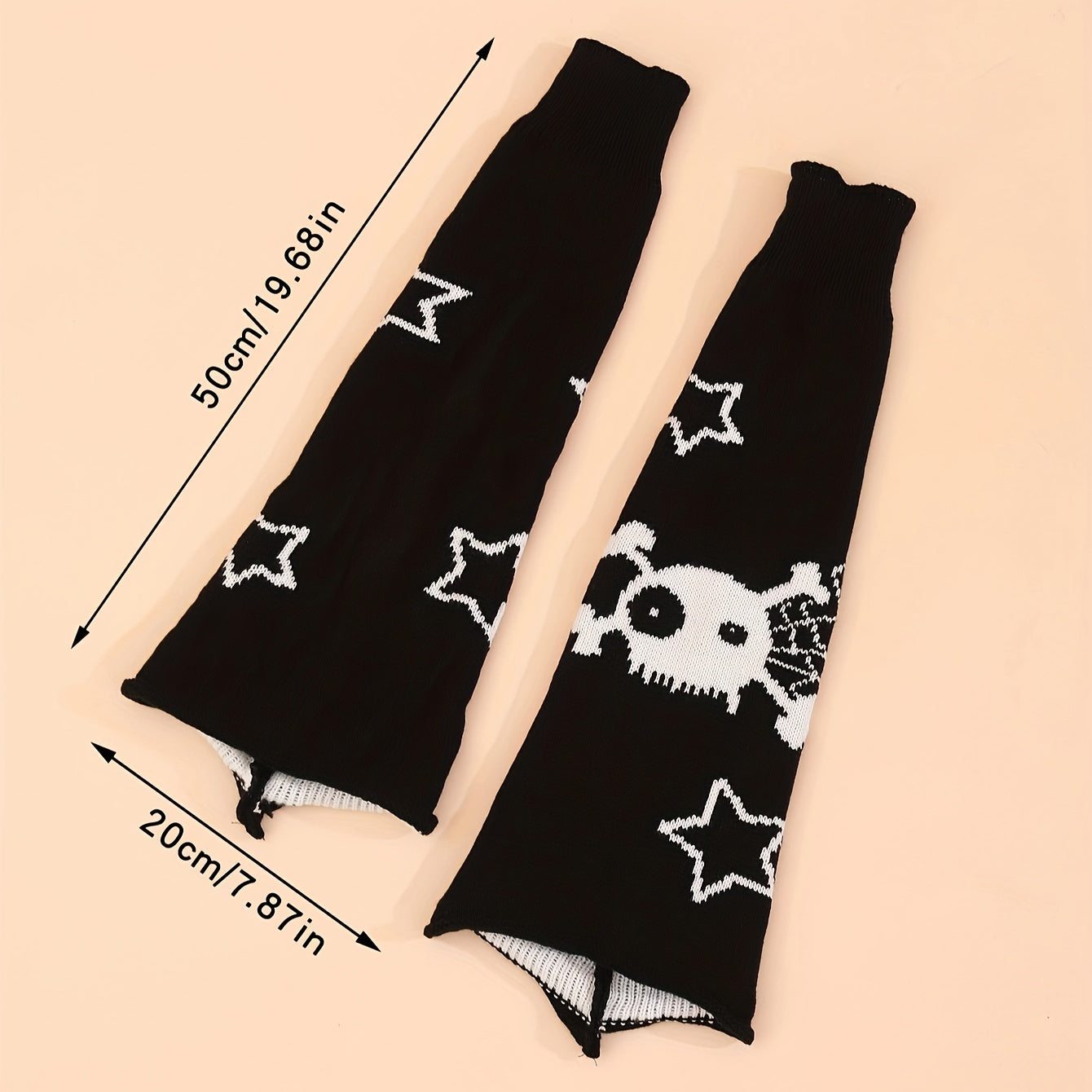 Skull & Star Print Leg Warmers Knee High Socks Women's Stockings