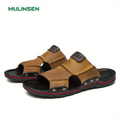 Men's Slip On Outdoor Sandals Anti-skid Flat Beach Sandals