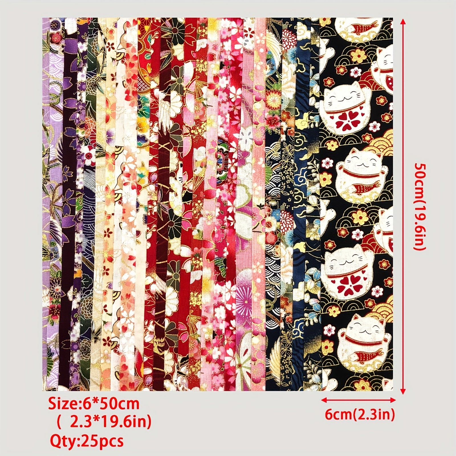 25pcs 5.84x4.49 Cotton Fabric Roll Quilting Printed Craft Bundle Flower
