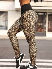Colorblock Leopard Print High Rise Leggings