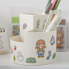 20pcs PET Cartoon Girl Characters Hand Tent Decorative Stickers