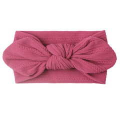 Soft Nylon Elastic Bow Jacquard Headband for Newborn Baby Girls