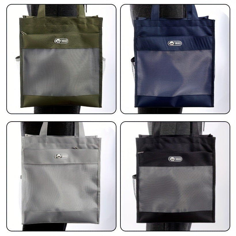 Large Capacity Shoulder Bag with Mesh Bag for Work School College