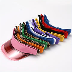 Candy PVC Visor Hat Sunscreen Golf Baseball Cap Summer Sun Hats