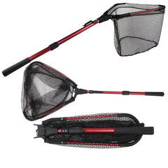 YVLEEN Folding Fishing Net Aluminum Telescopic Pole Nylon Mesh 16 Hoop Size