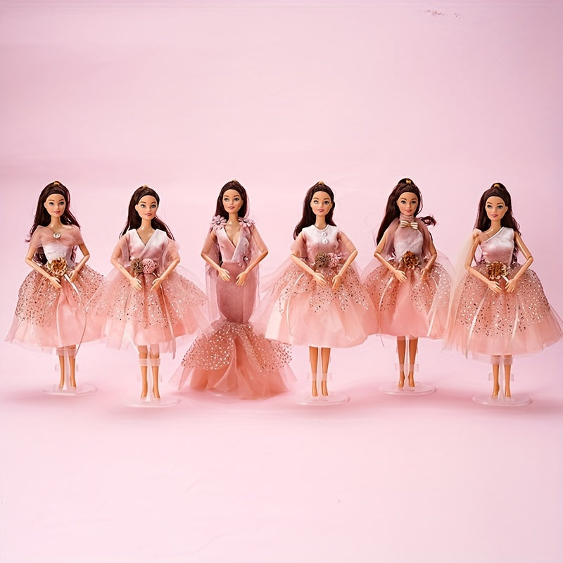 11in Doll Dress Clothing Change Doll Clothes Pink Wedding Growns Doll Outfit