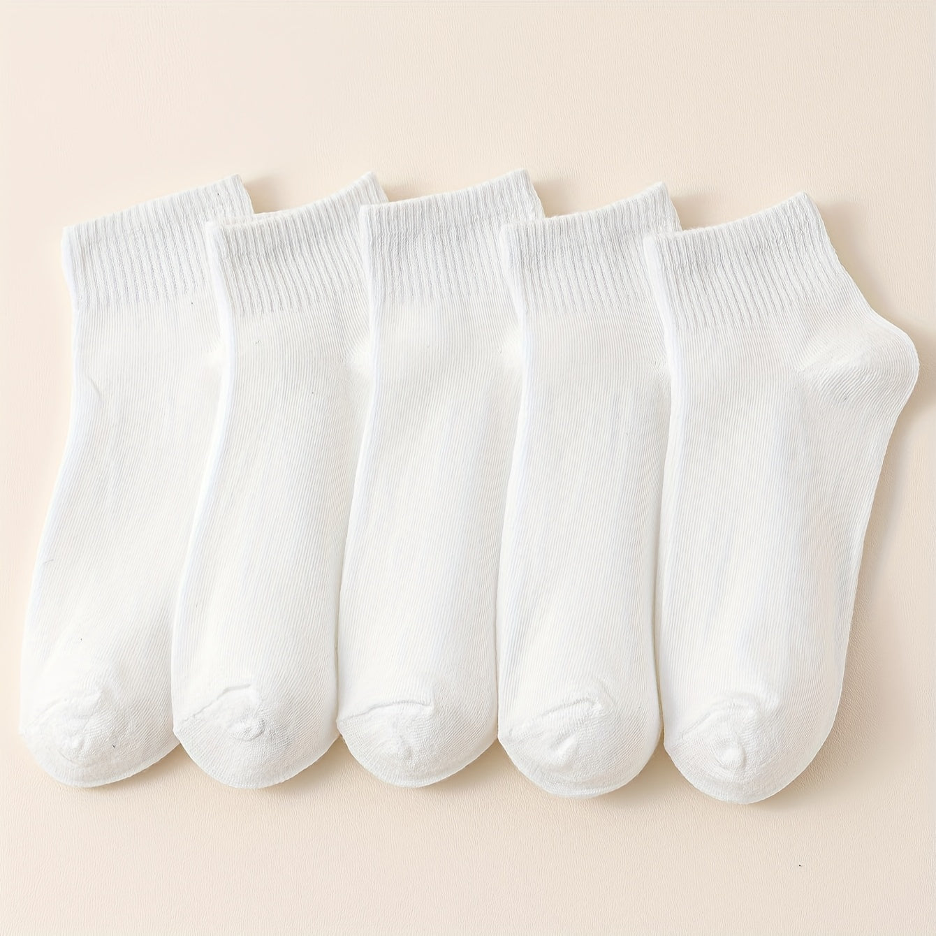 10 Pairs Women's Crew Socks Solid Color Comfy & Breathable Short Stockings