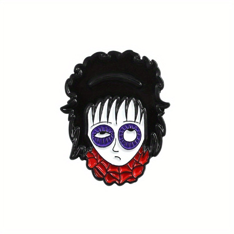 Purple Eyering Doll Girl Brooch for Clothes and Bags