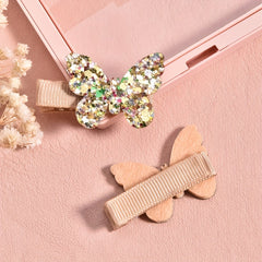 Girls Glitter Butterfly Hair Clip Set - Party Princess Hair Accessories
