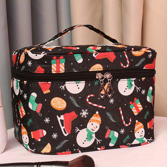 Large Capacity Makeup Bag With Handle Cartoon Travel Portable Toiletry Bag