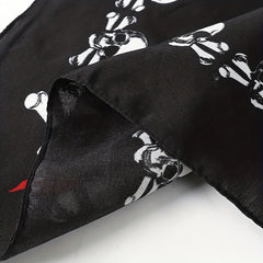 Skull Print Red Multifunctional Small Square Towel Men