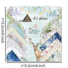 24sheets Winter Snowman Patterned Paper Scrapbook Paper Pack Craft Paper