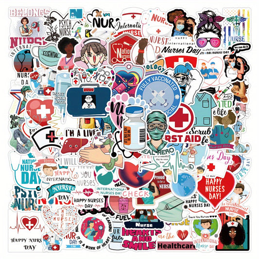 113pcs Nurse Stickers Vinyl Nursing Stickers Decals Laptops Water Bottles