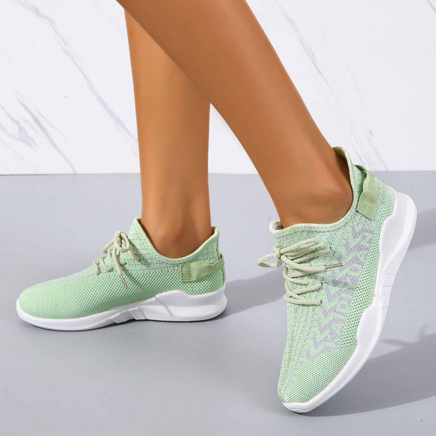 Breathable Lace up Casual Sneakers For Women Letter Pattern Women's Sports Shoes