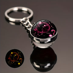 Luminous Starry Sky Keychain with Time Stone Glass Ball