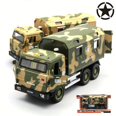 1/32 Military Transport Car Alloy Model With Sound And Light Toy