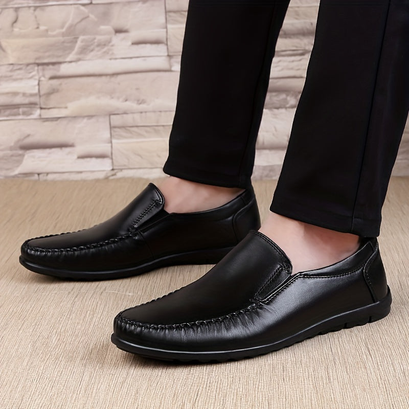 Men's Leather Stitch Loafer Shoes Wear resistant Non Slip Casual Shoes
