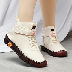 Women's High Top Sneaker Boots Fleece Lined Zipper & Lace Up Shoes