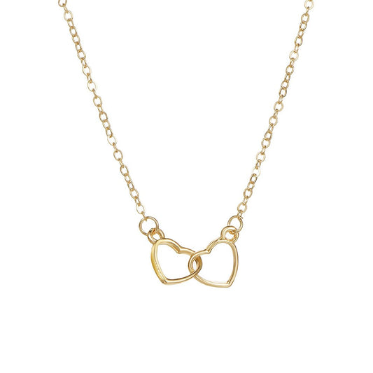 Double Heart Pendant Necklace - Elegant Jewelry for Women