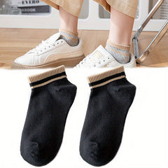 10 Pairs Girls Kids Thin Ankle Socks - Japanese Style Preppy Socks