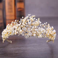 Silvery Crystal Flower Crown Wedding Headband Bride Tiara Headdress