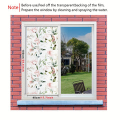 Colorful Bird Flower Plant Privacy Window Film Frosted Heat Insulating