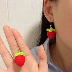 Strawberry Dangle Earrings Stainless Steel Ear Pin