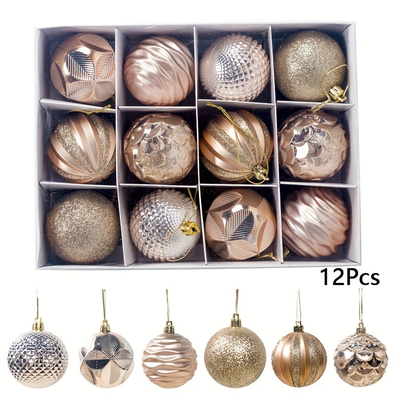 12pcs Christmas Ball Painted Set Decoration Holiday Party Supplies