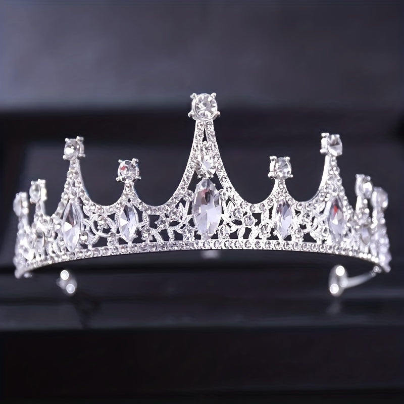 Vintage Rhinestone Crown Princess Headband for Girls