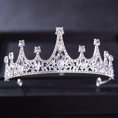 Vintage Rhinestone Crown Princess Headband for Girls