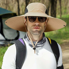 Men's Large Brim Bucket Hat Sun Protection Outdoor Activities