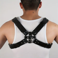 Men's Punk Body Chest Harness PU Leather Adjustable Chest S...