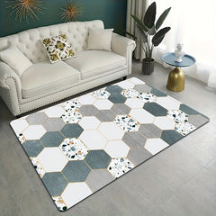 Geometric Shaggy Area Rug for Living Room Bedroom Game Room Stylish Decor
