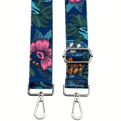 Ethnic Style Wide Purse Strap Flower Pattern Replacement Belt