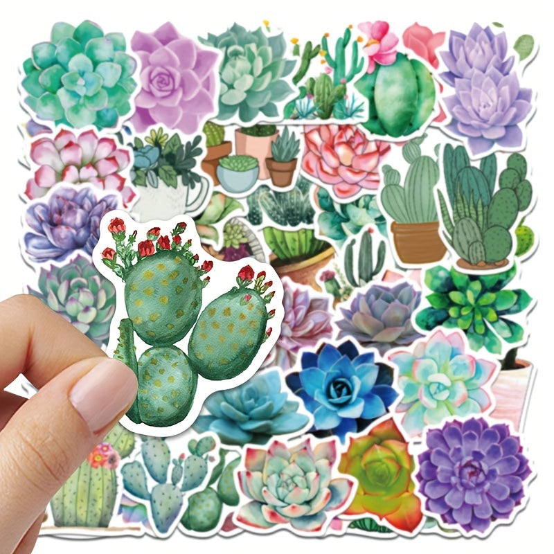 50pcs Plant Series Graffiti Stickers Waterproof DIY Handbook Sticker Pack