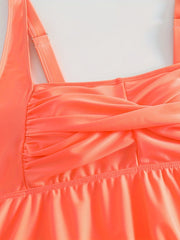 Ruched Tank & Floral Shorts Tankini Set