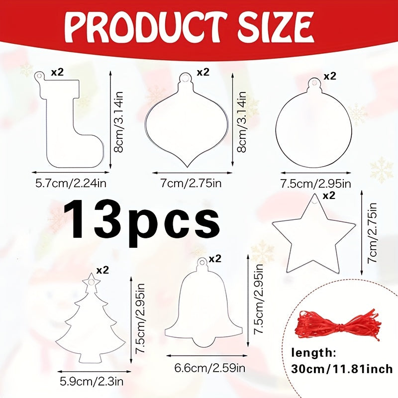 12pcs DIY Red Ribbon Christmas Tree Decorations